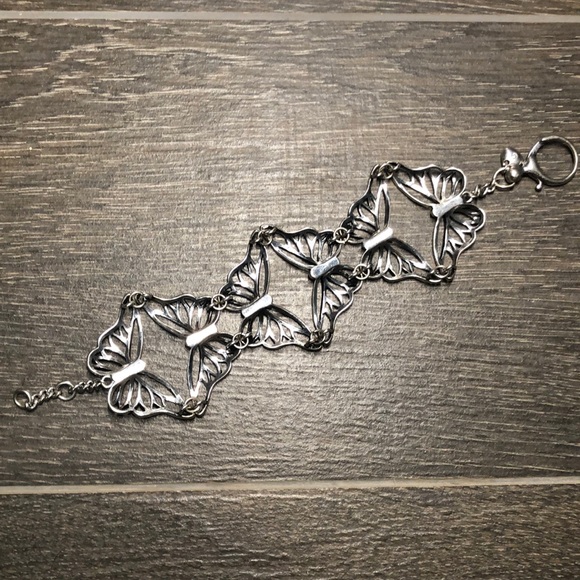 Fossil Silver-Tone Turquoise Butterfly Bracelet - Picture 6 of 11